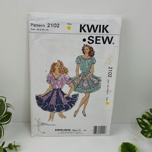 Square Dance Dress Skirt Blouse Size XS-L Pattern 2102 Raglan Vintage CUT L